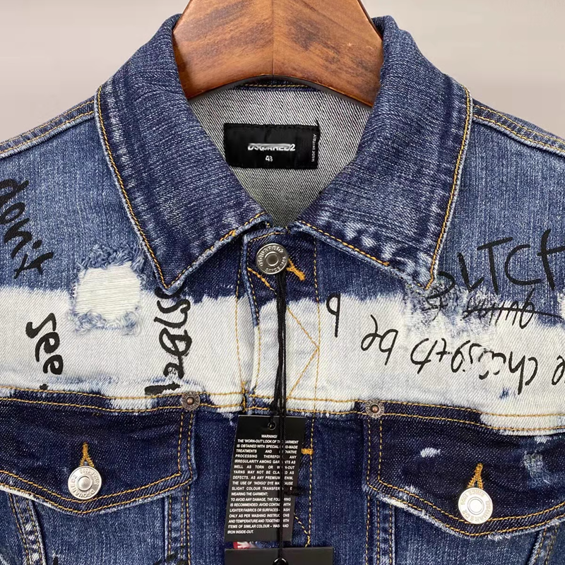 2025 DSQ2 Men's Ripped Denim Jacket