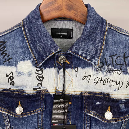 2025 DSQ2 Men's Ripped Denim Jacket