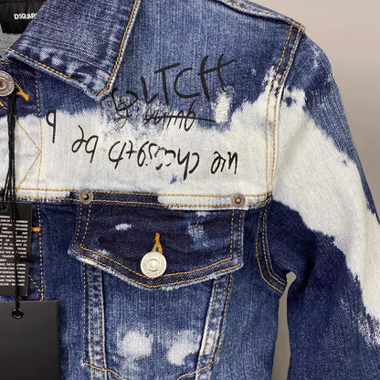 2025 DSQ2 Men's Ripped Denim Jacket